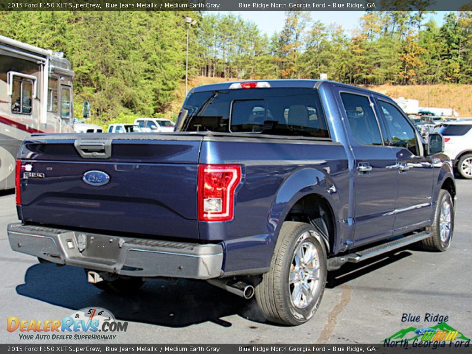 2015 Ford F150 XLT SuperCrew Blue Jeans Metallic / Medium Earth Gray Photo #5