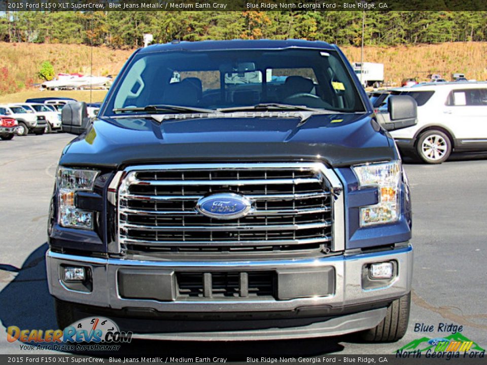2015 Ford F150 XLT SuperCrew Blue Jeans Metallic / Medium Earth Gray Photo #8