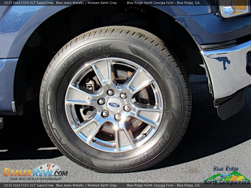 2015 Ford F150 XLT SuperCrew Blue Jeans Metallic / Medium Earth Gray Photo #9