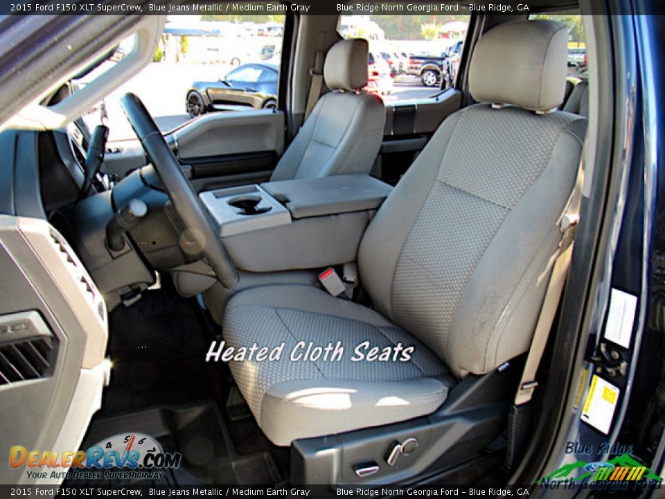 2015 Ford F150 XLT SuperCrew Blue Jeans Metallic / Medium Earth Gray Photo #10