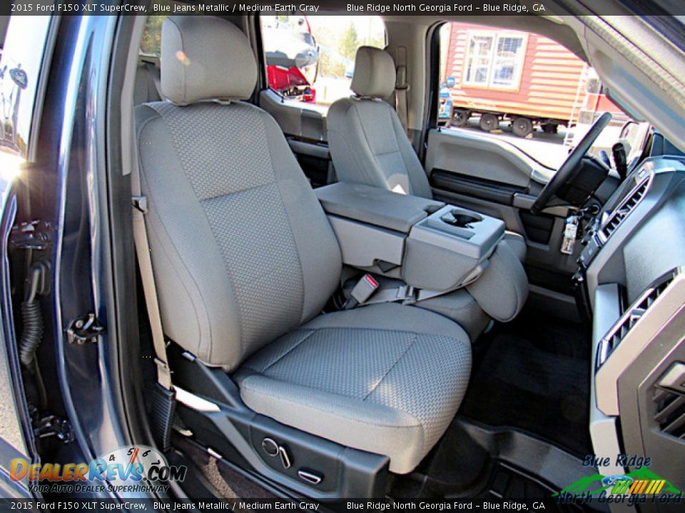 2015 Ford F150 XLT SuperCrew Blue Jeans Metallic / Medium Earth Gray Photo #11