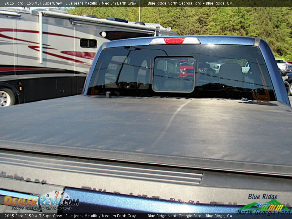 2015 Ford F150 XLT SuperCrew Blue Jeans Metallic / Medium Earth Gray Photo #14
