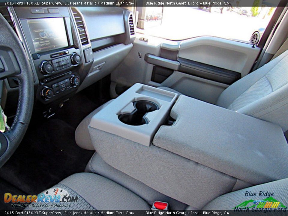 2015 Ford F150 XLT SuperCrew Blue Jeans Metallic / Medium Earth Gray Photo #16