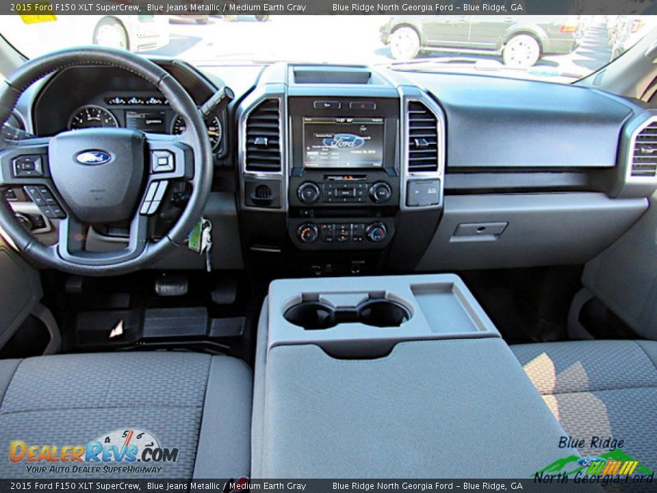 2015 Ford F150 XLT SuperCrew Blue Jeans Metallic / Medium Earth Gray Photo #18
