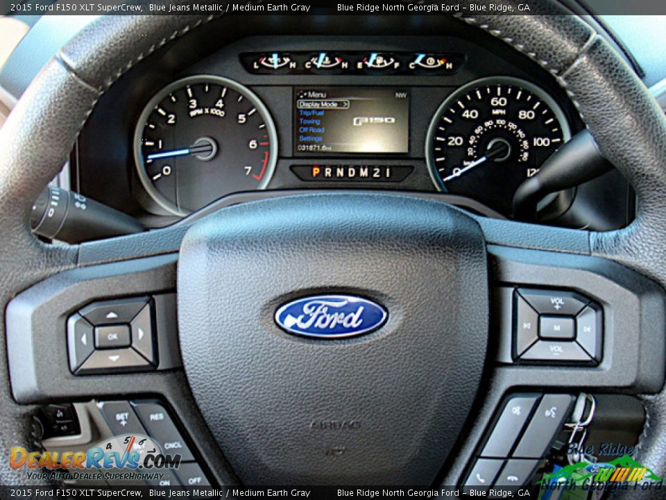 2015 Ford F150 XLT SuperCrew Blue Jeans Metallic / Medium Earth Gray Photo #20