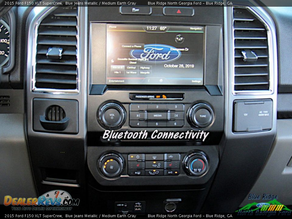 2015 Ford F150 XLT SuperCrew Blue Jeans Metallic / Medium Earth Gray Photo #21