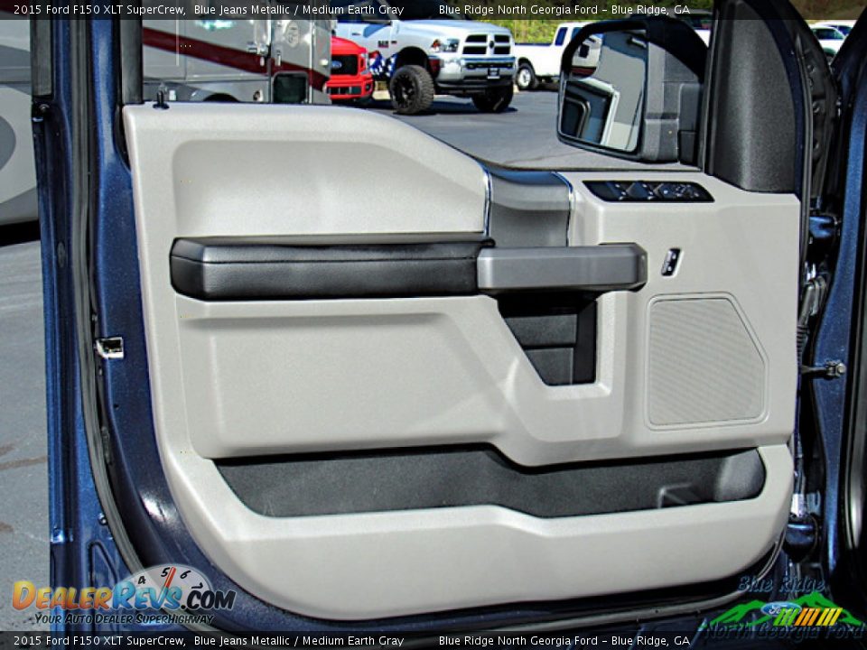 2015 Ford F150 XLT SuperCrew Blue Jeans Metallic / Medium Earth Gray Photo #27