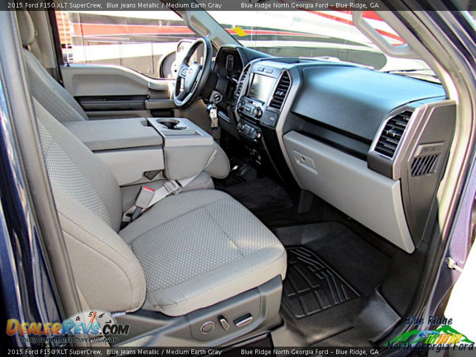 2015 Ford F150 XLT SuperCrew Blue Jeans Metallic / Medium Earth Gray Photo #29