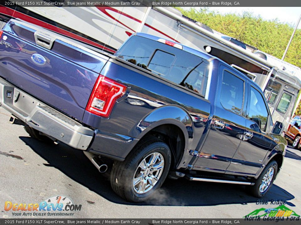 2015 Ford F150 XLT SuperCrew Blue Jeans Metallic / Medium Earth Gray Photo #33