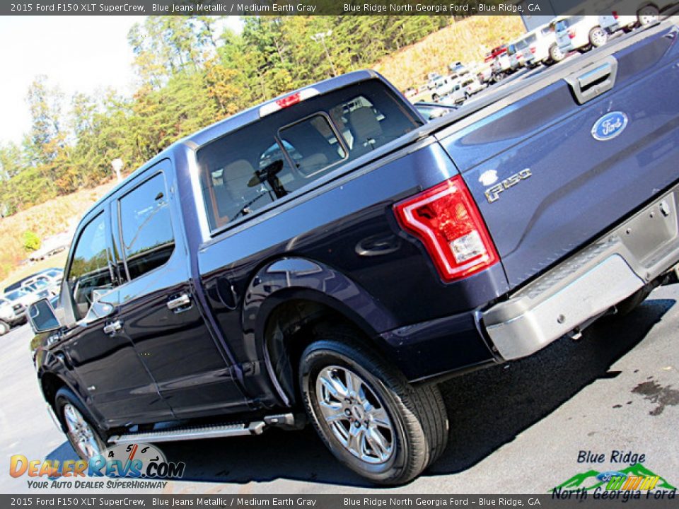 2015 Ford F150 XLT SuperCrew Blue Jeans Metallic / Medium Earth Gray Photo #34