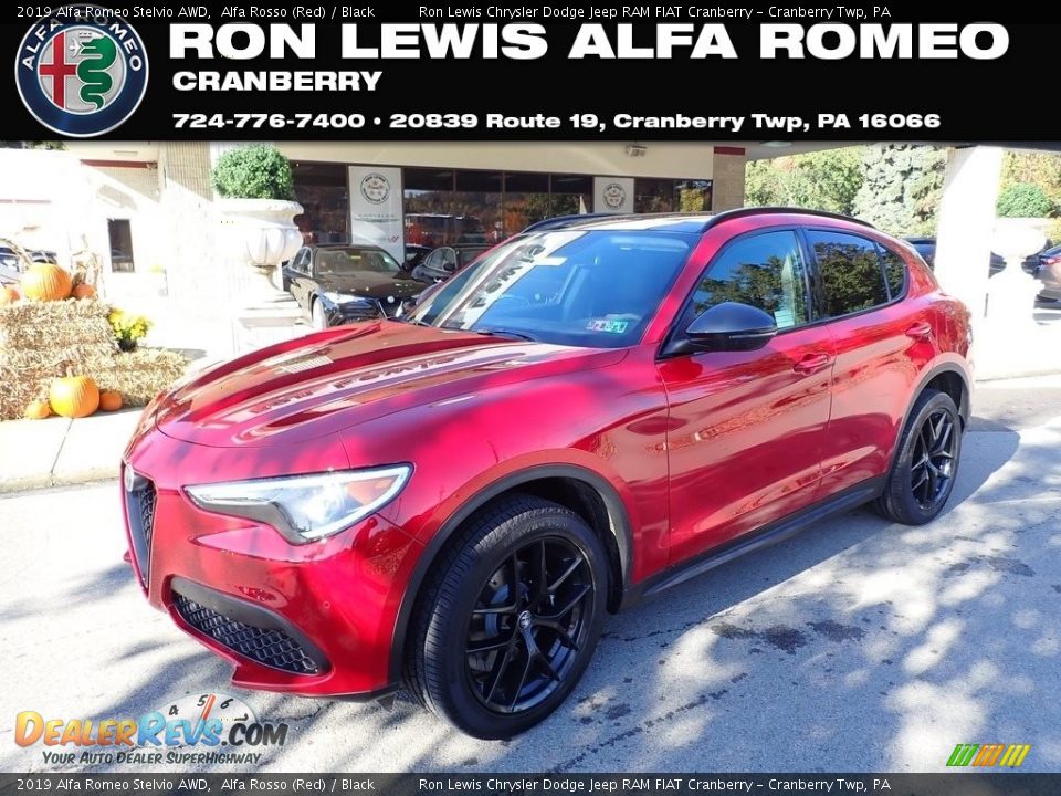 2019 Alfa Romeo Stelvio AWD Alfa Rosso (Red) / Black Photo #1