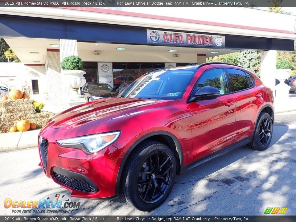 2019 Alfa Romeo Stelvio AWD Alfa Rosso (Red) / Black Photo #2