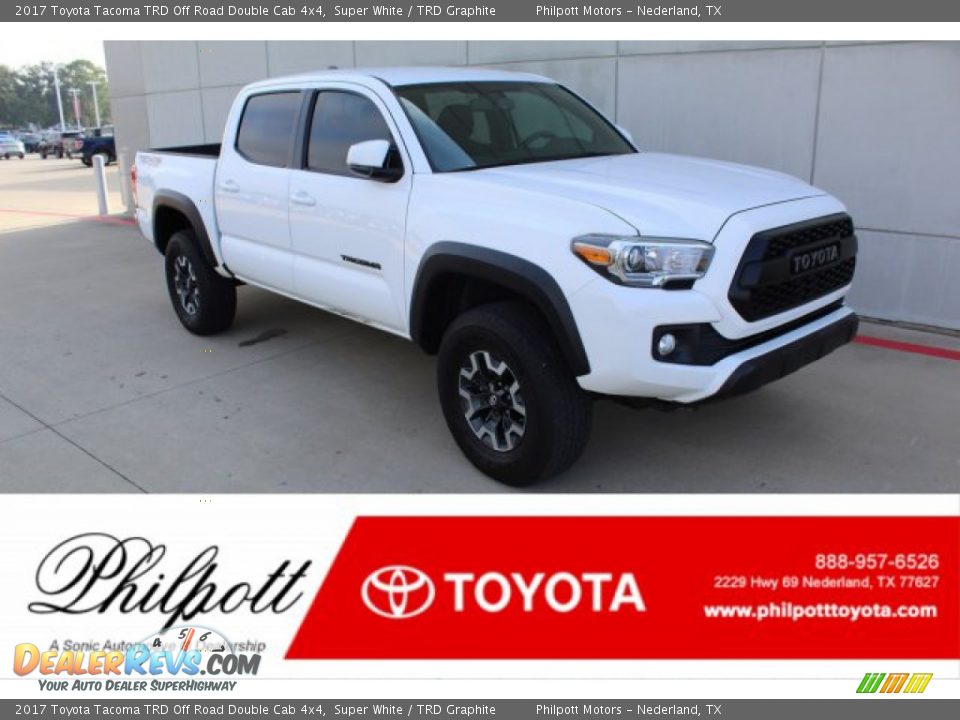 2017 Toyota Tacoma TRD Off Road Double Cab 4x4 Super White / TRD Graphite Photo #1