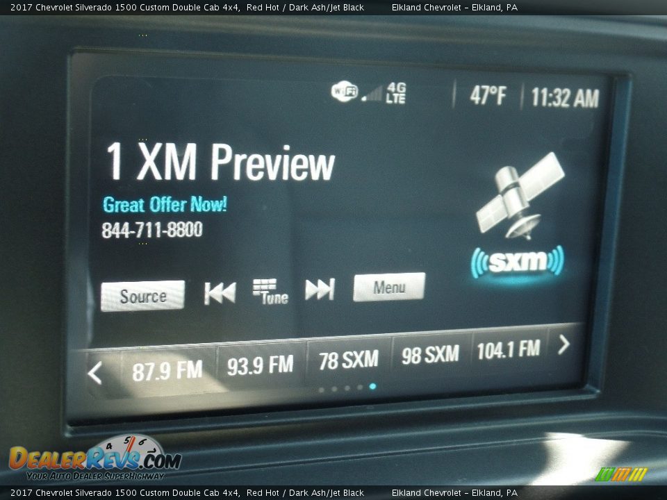 2017 Chevrolet Silverado 1500 Custom Double Cab 4x4 Red Hot / Dark Ash/Jet Black Photo #28