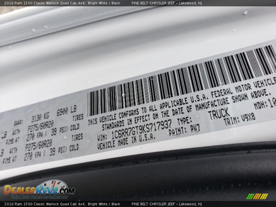 2019 Ram 1500 Classic Warlock Quad Cab 4x4 Bright White / Black Photo #9