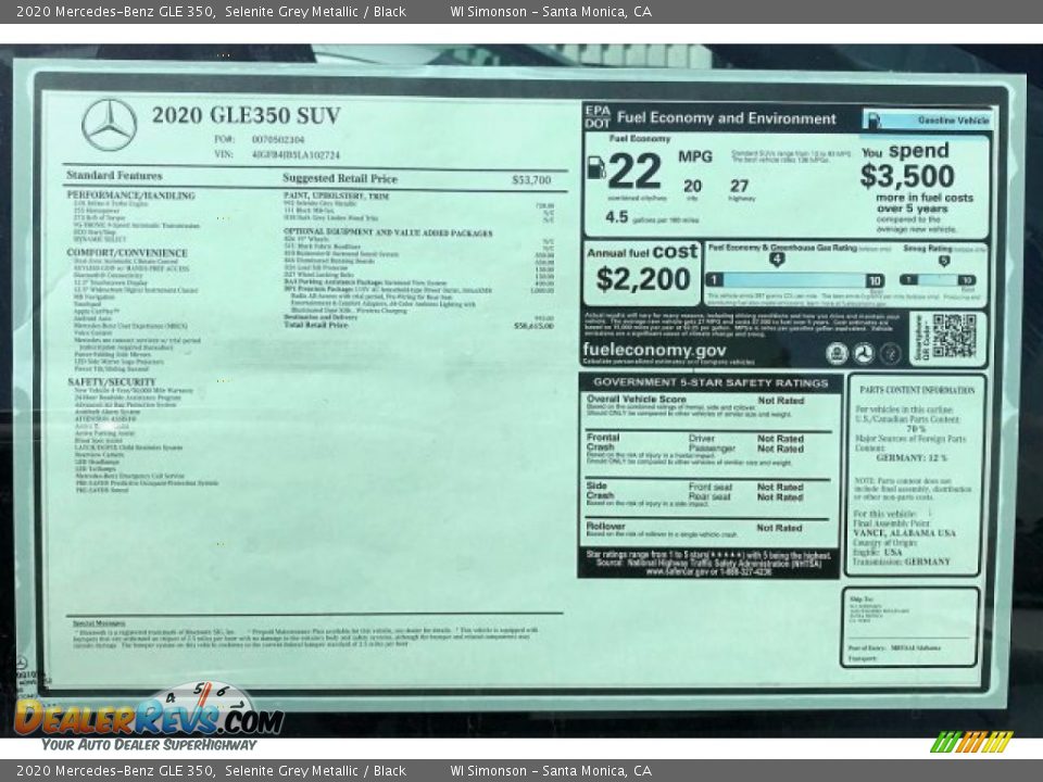 2020 Mercedes-Benz GLE 350 Selenite Grey Metallic / Black Photo #10