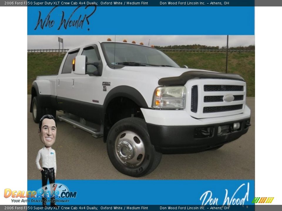 2006 Ford F350 Super Duty XLT Crew Cab 4x4 Dually Oxford White / Medium Flint Photo #1