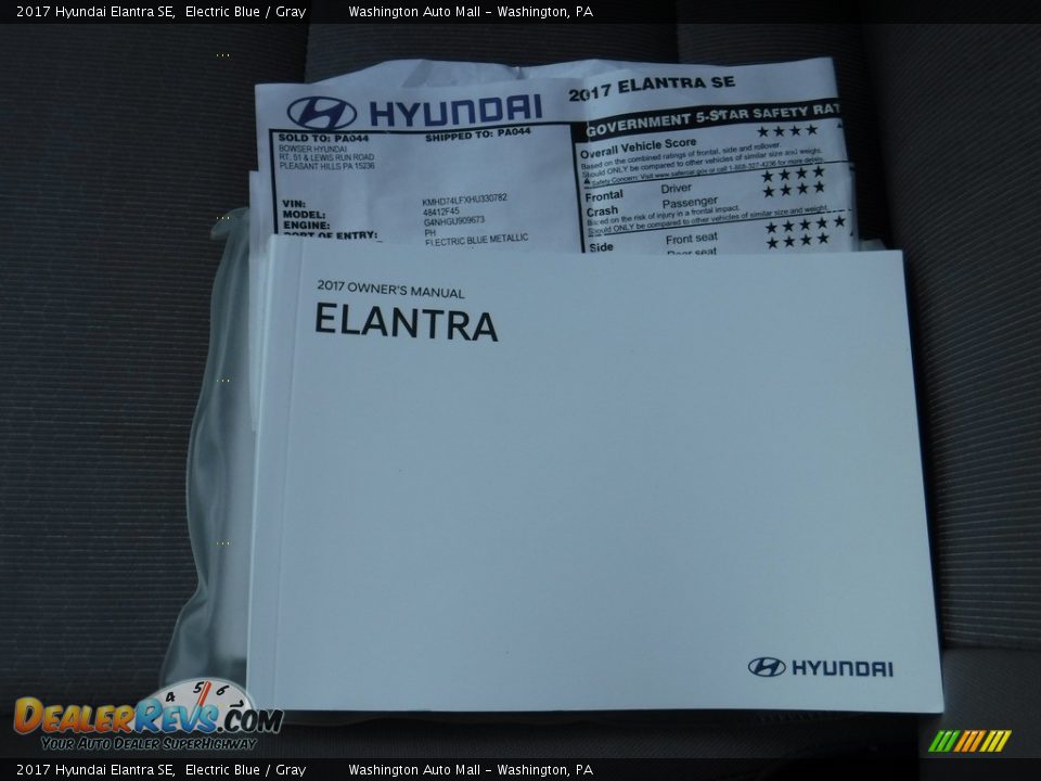 2017 Hyundai Elantra SE Electric Blue / Gray Photo #22