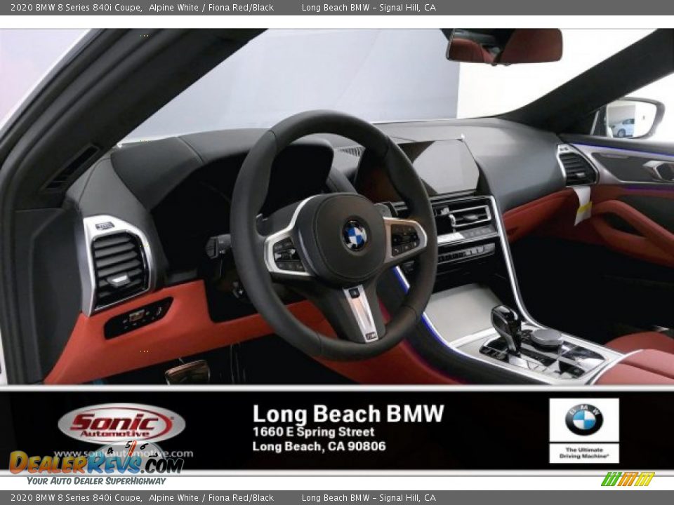 2020 BMW 8 Series 840i Coupe Alpine White / Fiona Red/Black Photo #4