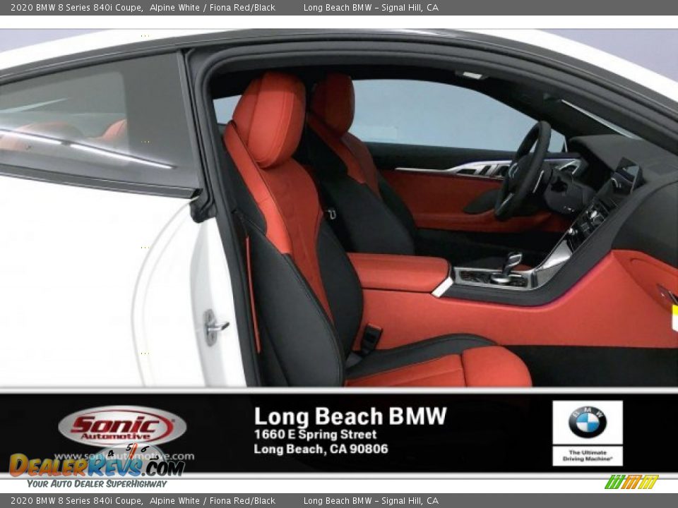 2020 BMW 8 Series 840i Coupe Alpine White / Fiona Red/Black Photo #7