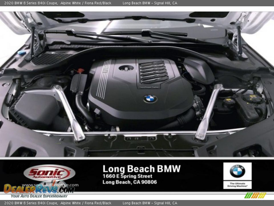 2020 BMW 8 Series 840i Coupe Alpine White / Fiona Red/Black Photo #8