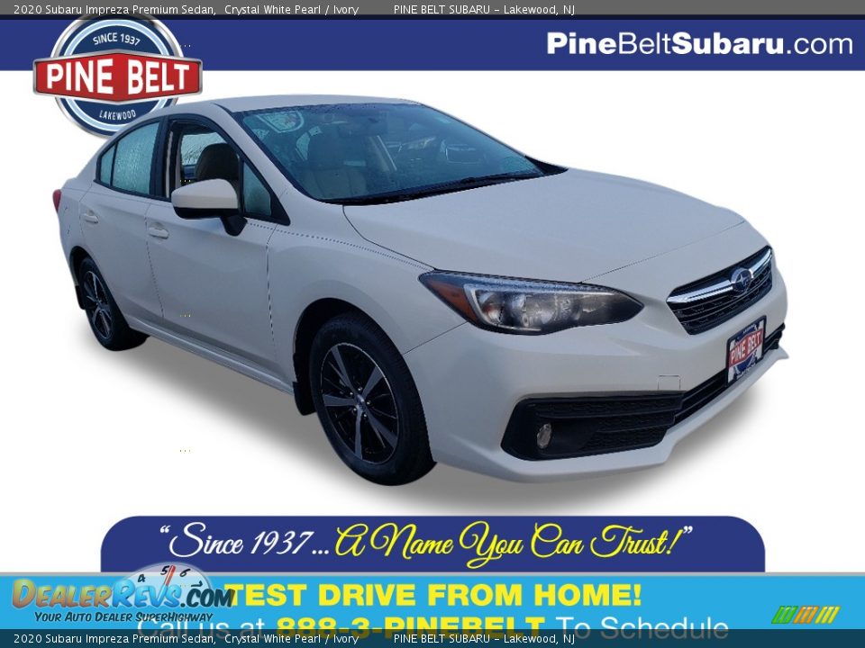 2020 Subaru Impreza Premium Sedan Crystal White Pearl / Ivory Photo #1