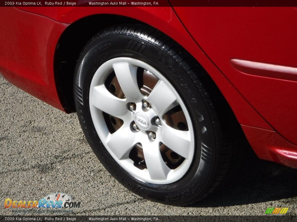 2009 Kia Optima LX Ruby Red / Beige Photo #3