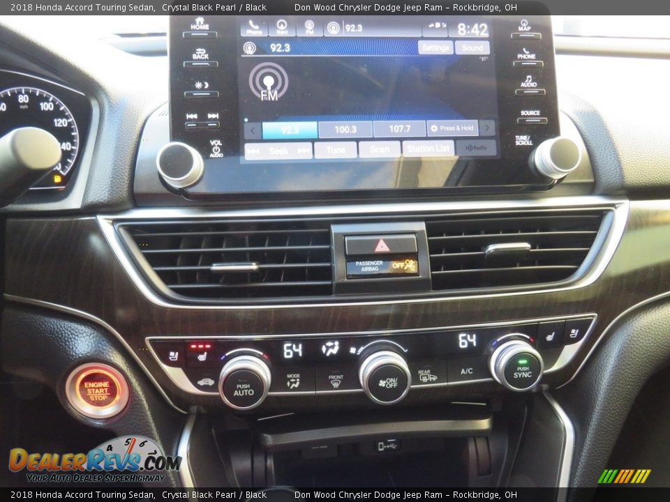 2018 Honda Accord Touring Sedan Crystal Black Pearl / Black Photo #29