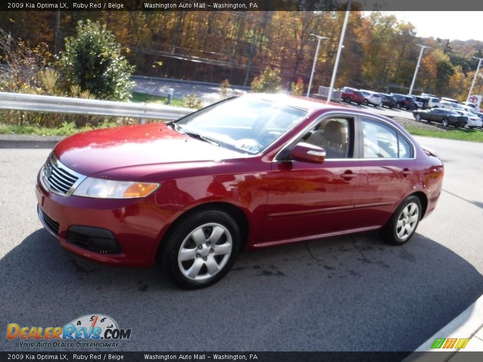 2009 Kia Optima LX Ruby Red / Beige Photo #6