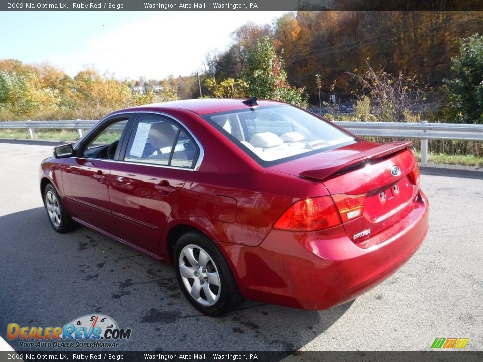 2009 Kia Optima LX Ruby Red / Beige Photo #7