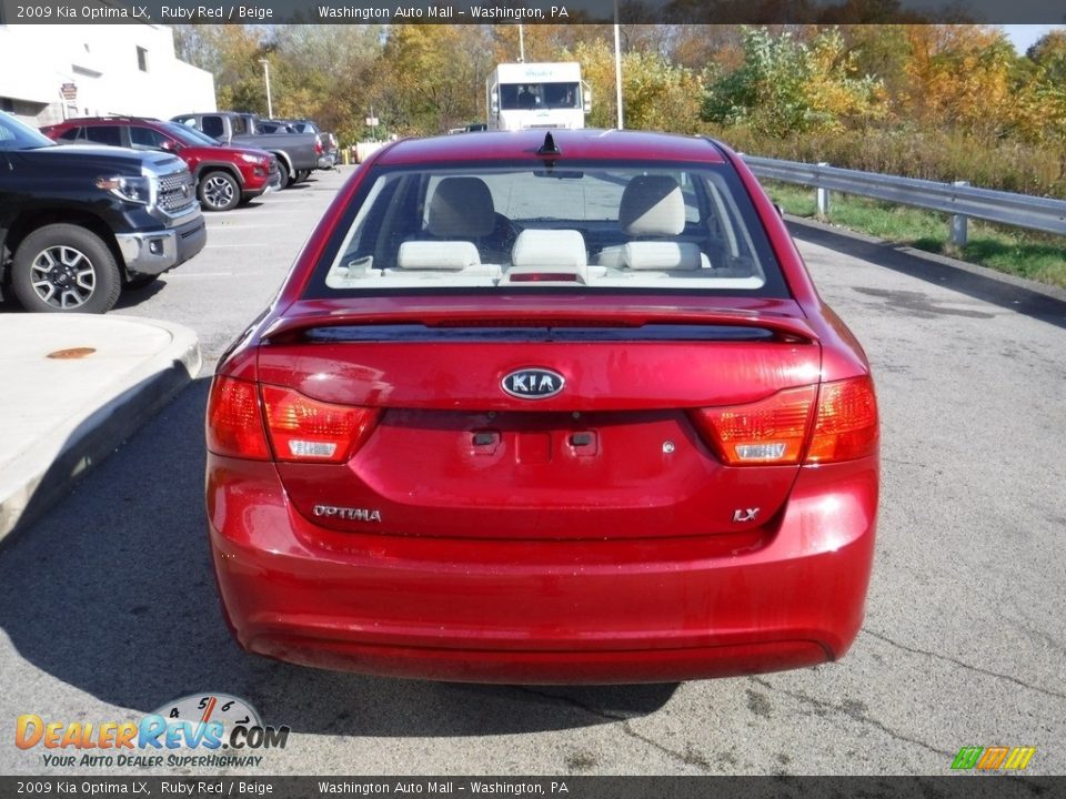 2009 Kia Optima LX Ruby Red / Beige Photo #8