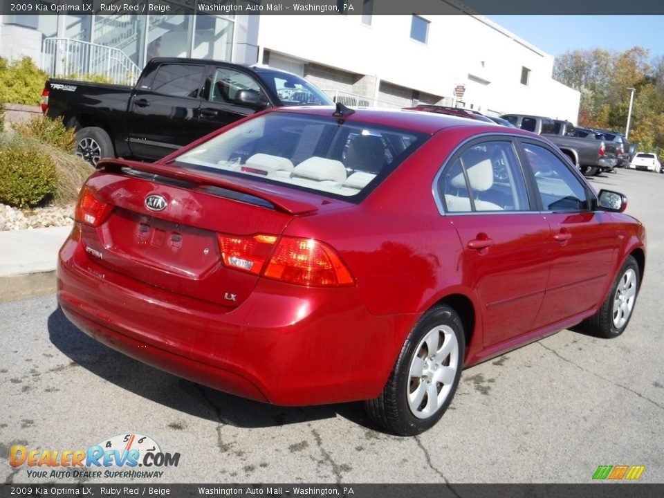 2009 Kia Optima LX Ruby Red / Beige Photo #9