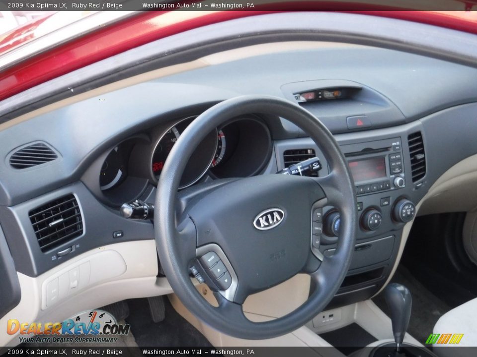 2009 Kia Optima LX Ruby Red / Beige Photo #10