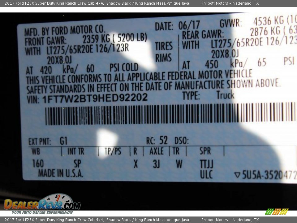 2017 Ford F250 Super Duty King Ranch Crew Cab 4x4 Shadow Black / King Ranch Mesa Antique Java Photo #30