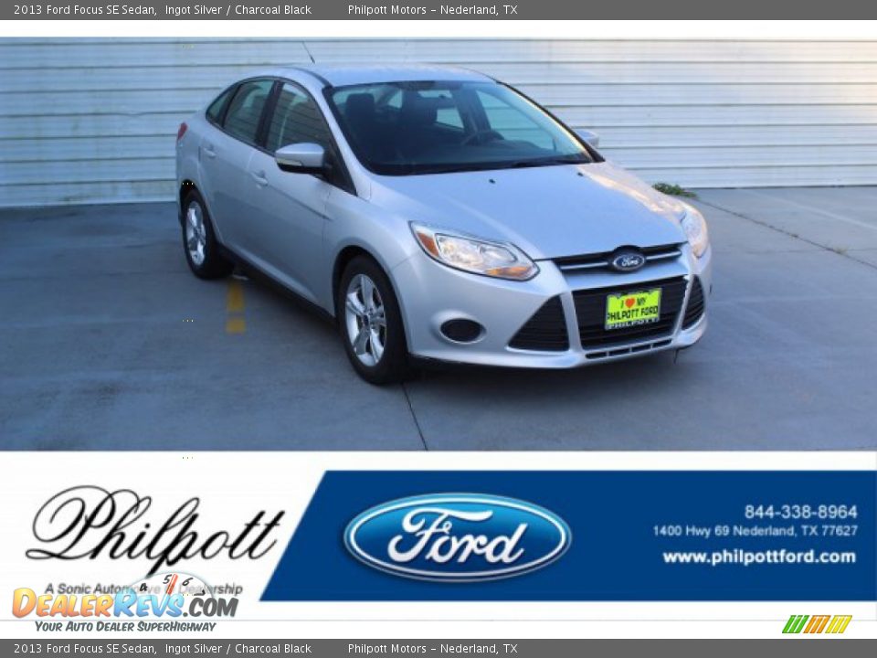 2013 Ford Focus SE Sedan Ingot Silver / Charcoal Black Photo #1