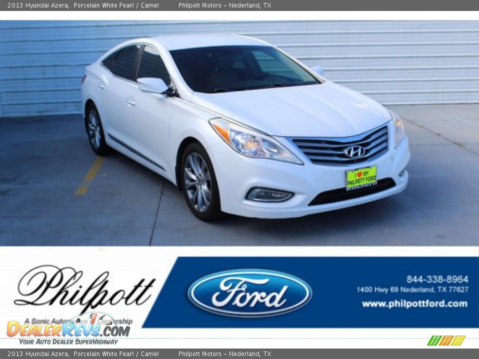 2013 Hyundai Azera Porcelain White Pearl / Camel Photo #1