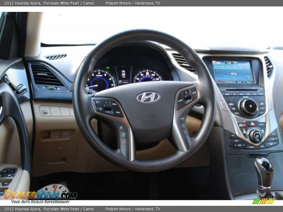 2013 Hyundai Azera Porcelain White Pearl / Camel Photo #24