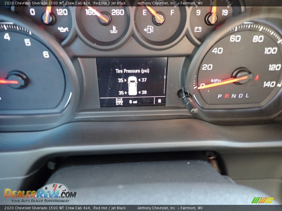 2020 Chevrolet Silverado 1500 WT Crew Cab 4x4 Red Hot / Jet Black Photo #19