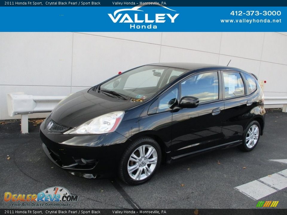 2011 Honda Fit Sport Crystal Black Pearl / Sport Black Photo #1