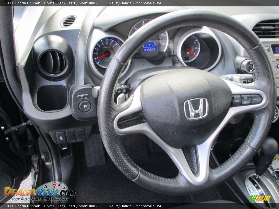 2011 Honda Fit Sport Crystal Black Pearl / Sport Black Photo #12