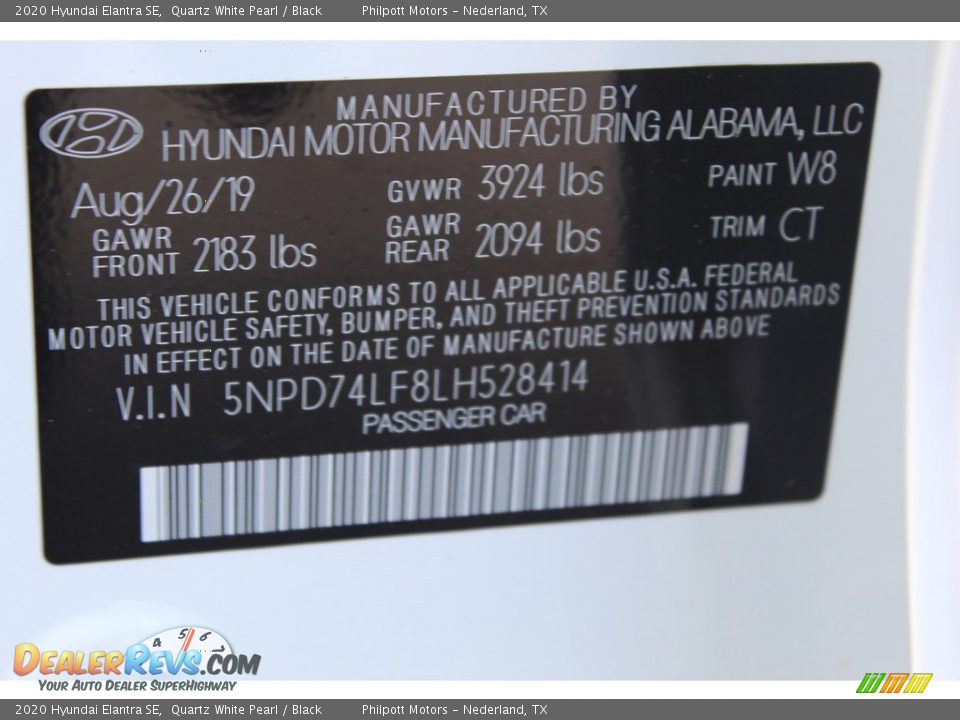 2020 Hyundai Elantra SE Quartz White Pearl / Black Photo #24