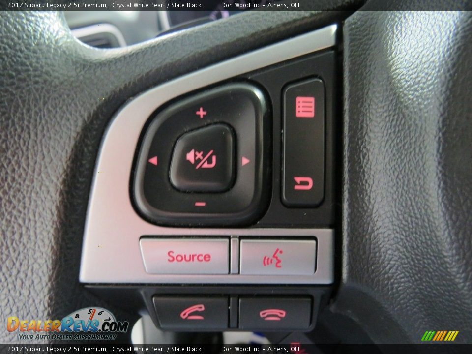 2017 Subaru Legacy 2.5i Premium Crystal White Pearl / Slate Black Photo #31