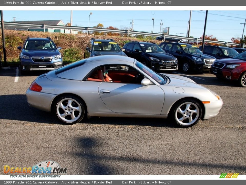 1999 Porsche 911 Carrera Cabriolet Arctic Silver Metallic / Boxster Red Photo #4