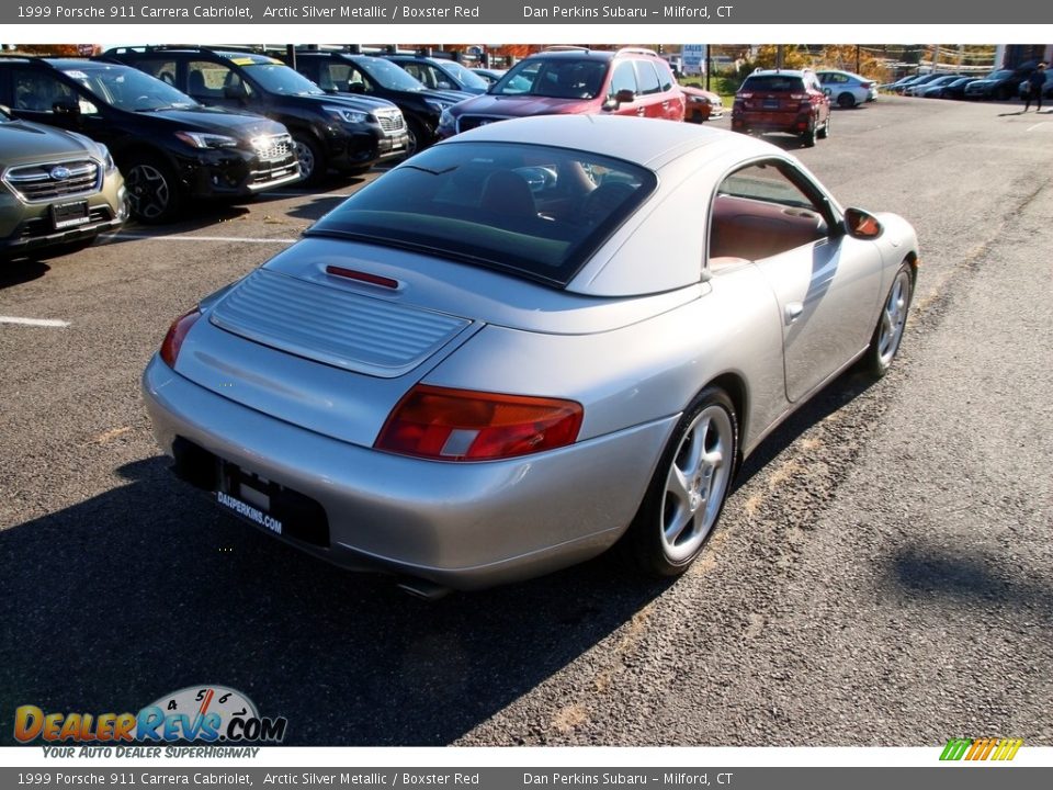 1999 Porsche 911 Carrera Cabriolet Arctic Silver Metallic / Boxster Red Photo #5
