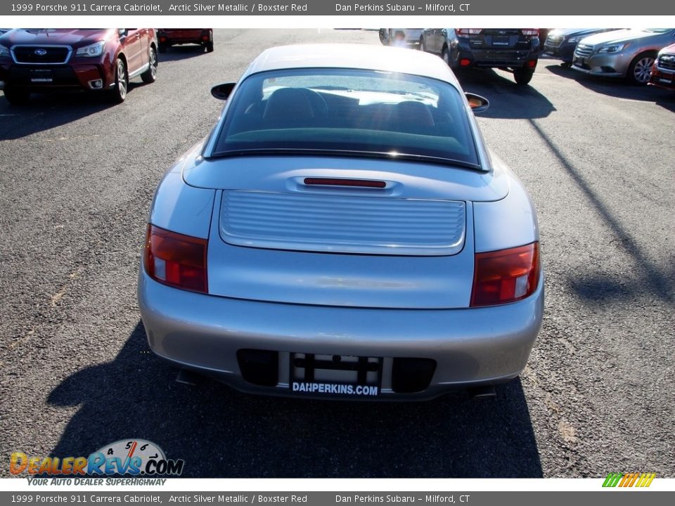 1999 Porsche 911 Carrera Cabriolet Arctic Silver Metallic / Boxster Red Photo #6