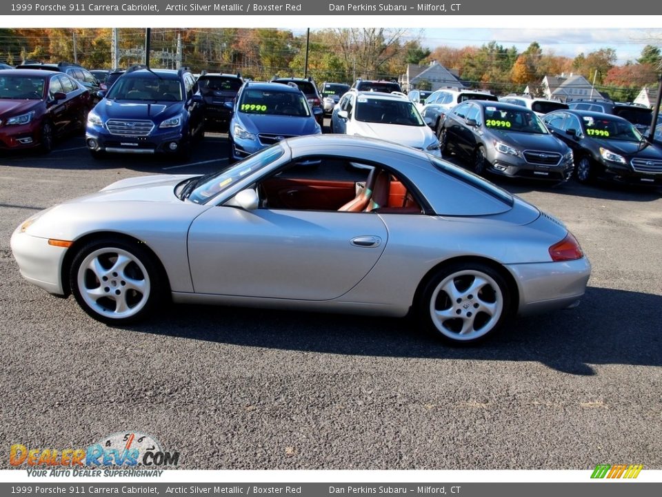 1999 Porsche 911 Carrera Cabriolet Arctic Silver Metallic / Boxster Red Photo #8