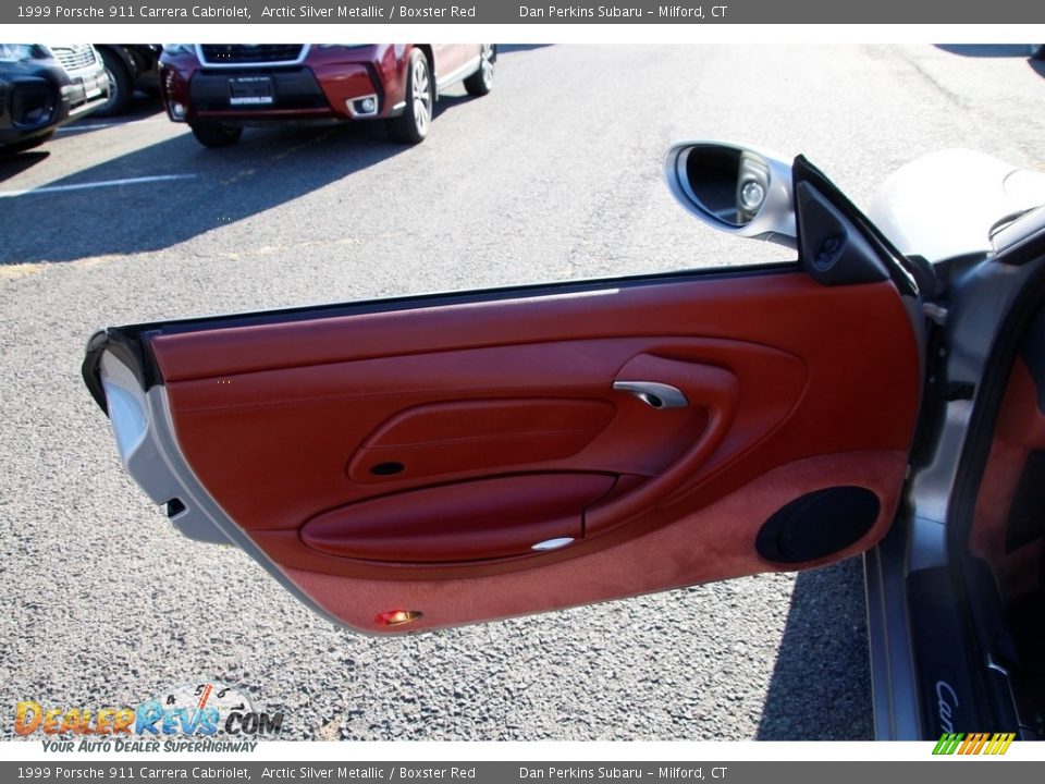 1999 Porsche 911 Carrera Cabriolet Arctic Silver Metallic / Boxster Red Photo #9