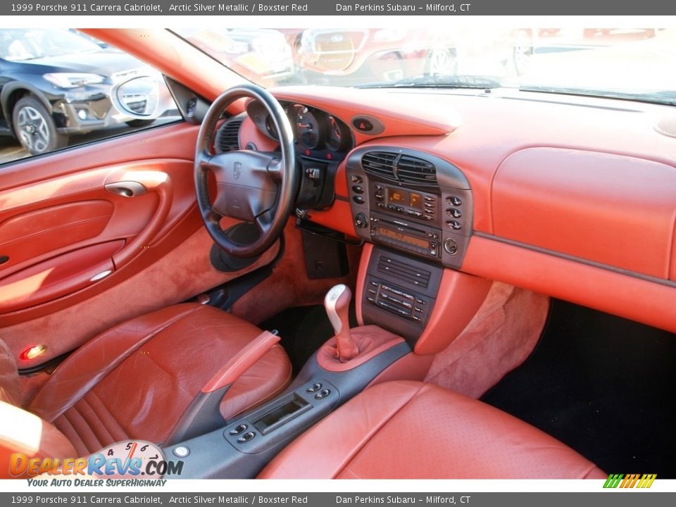 1999 Porsche 911 Carrera Cabriolet Arctic Silver Metallic / Boxster Red Photo #12