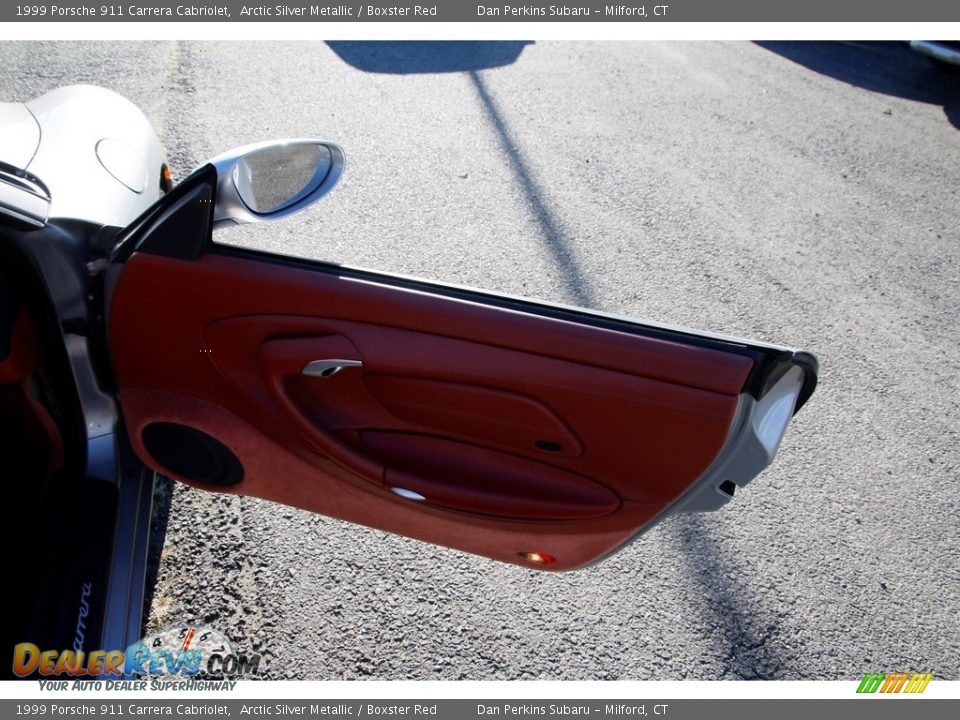 1999 Porsche 911 Carrera Cabriolet Arctic Silver Metallic / Boxster Red Photo #13