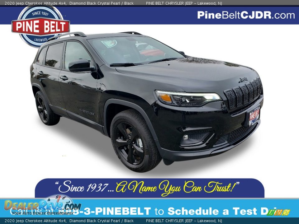 2020 Jeep Cherokee Altitude 4x4 Diamond Black Crystal Pearl / Black Photo #1